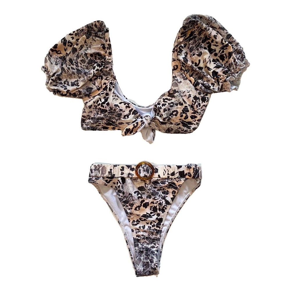 NWOT high rise animal print bikini